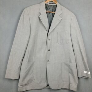 Vintage Guy Laroche Kane Blazer Jacket Mens 46T Gray Single Breasted Notch Lapel